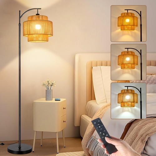 Rattan floor lamp for living - rattan,